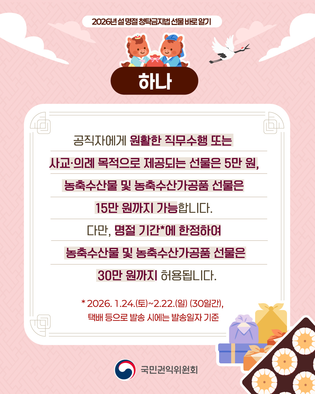 설 명절 청탁금지법 선물 바로 알기